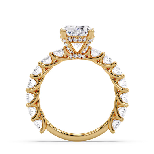 Oval diamond set in my infinite oval band setting