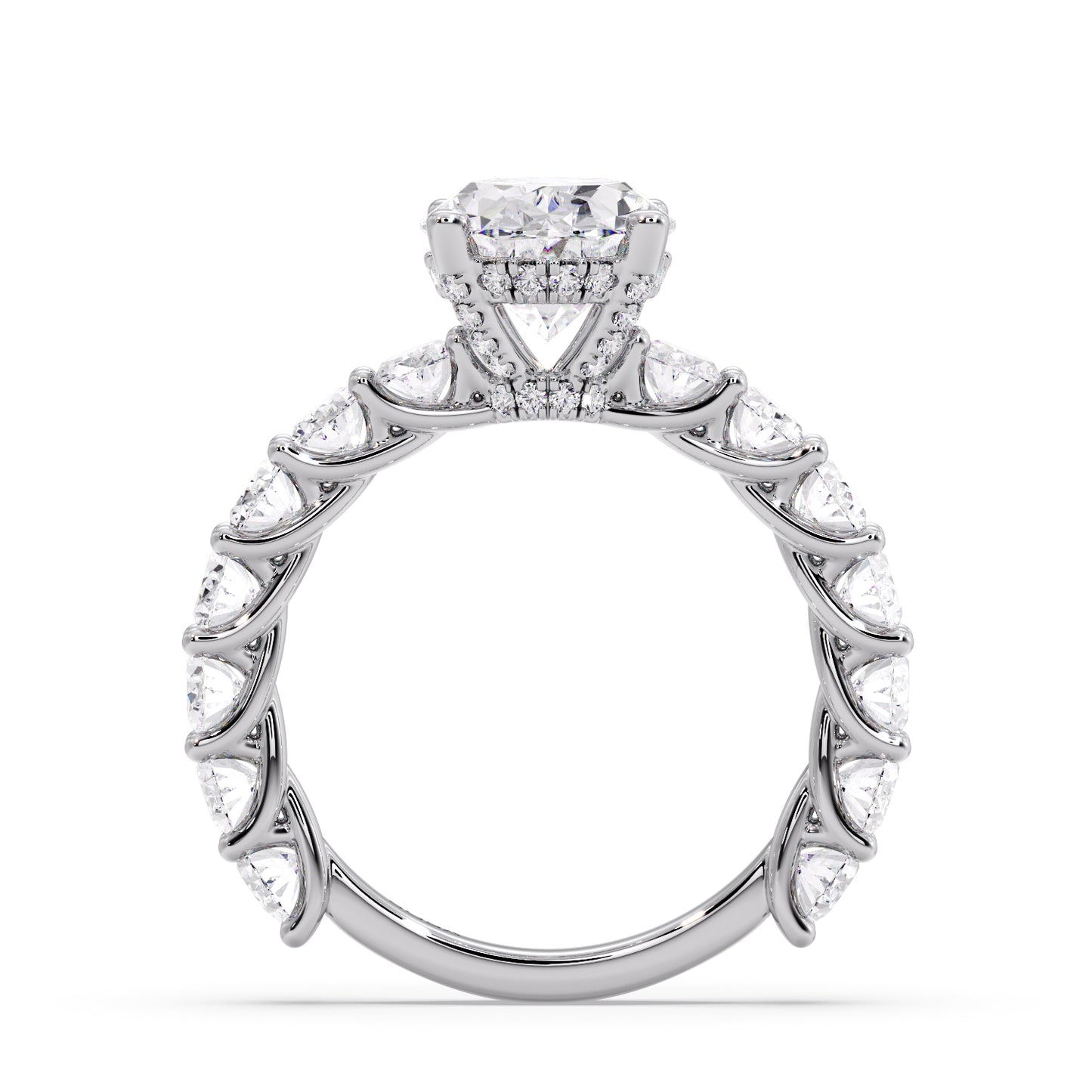 Oval diamond set in my infinite oval band setting