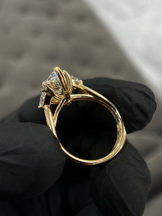 3 Carat Marquise crown of hearts setting