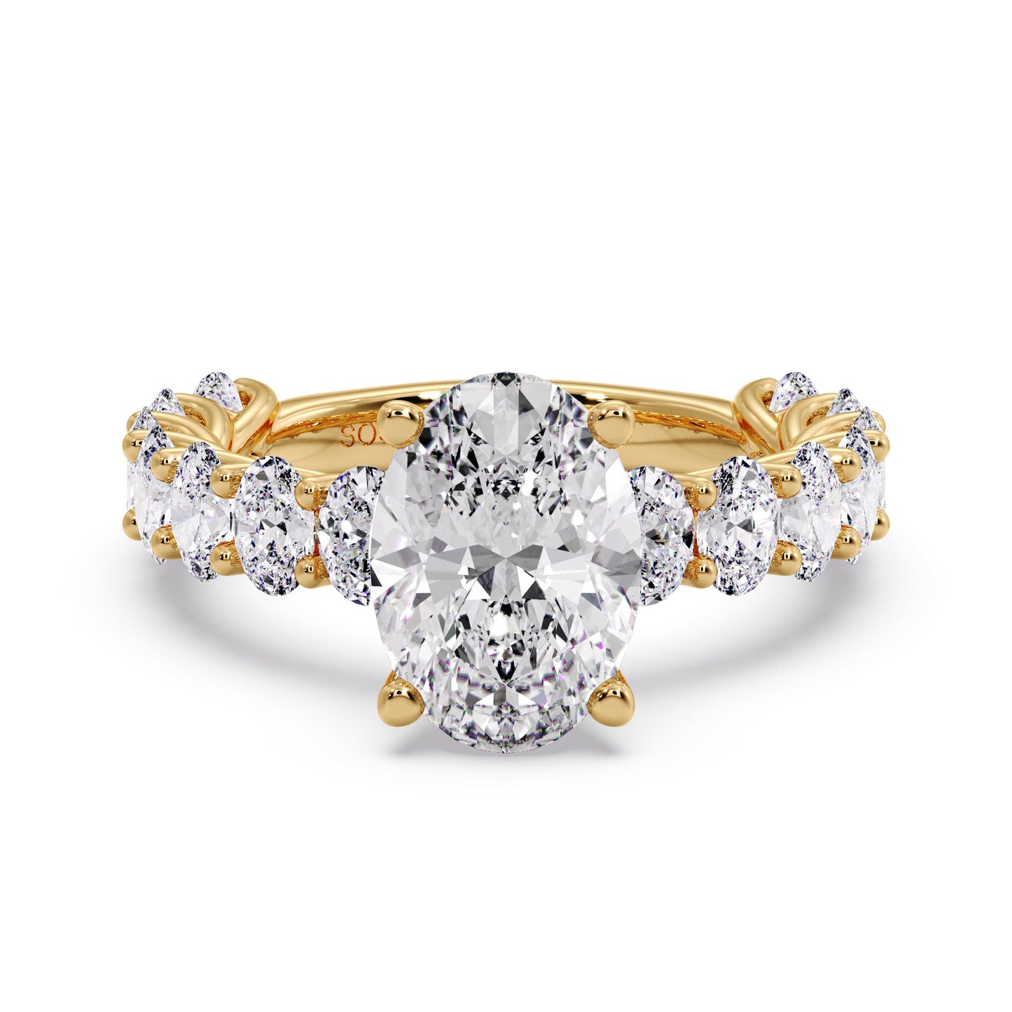Oval diamond set in my infinite oval band setting