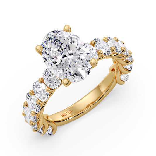 Oval diamond set in my infinite oval band setting