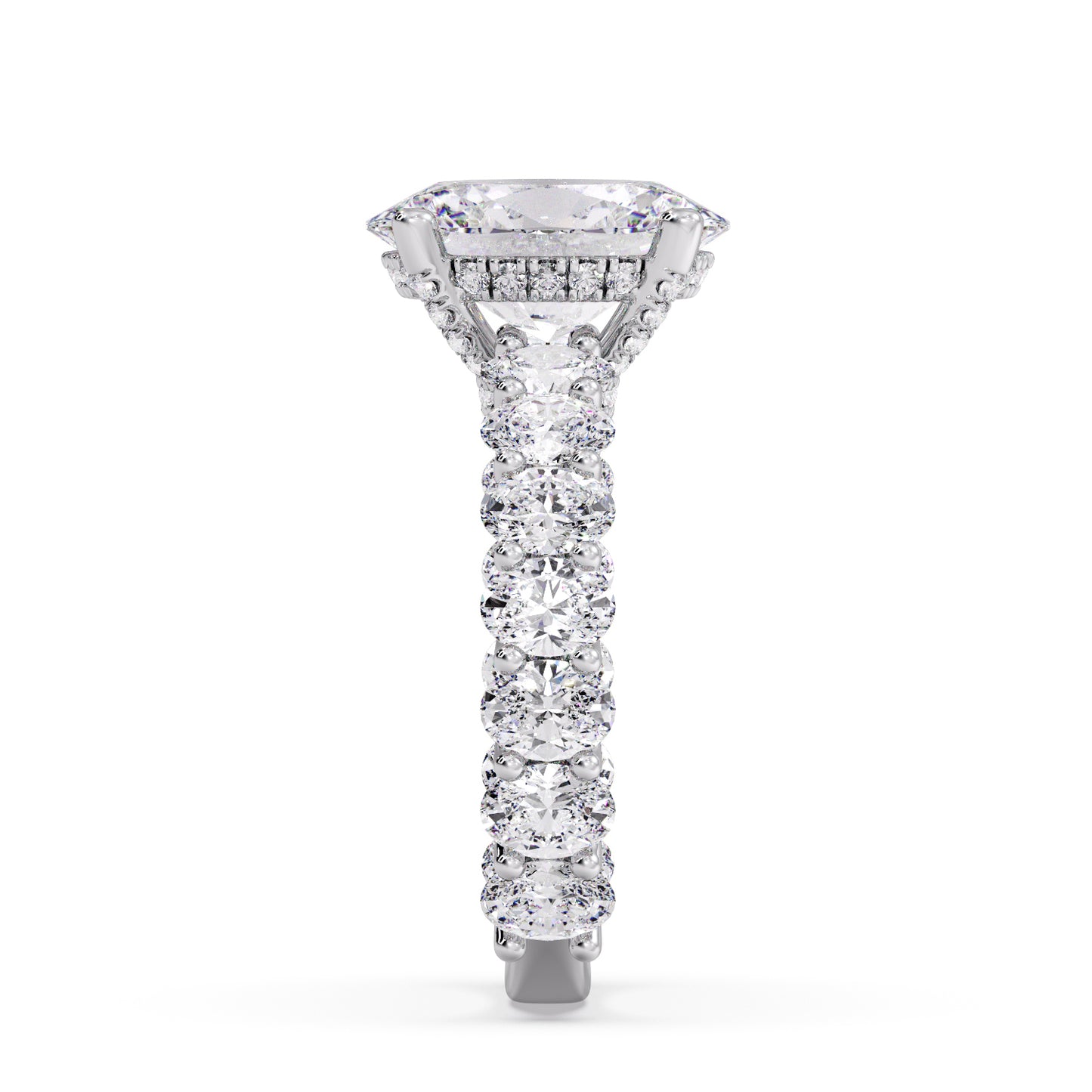 Oval diamond set in my infinite oval band setting