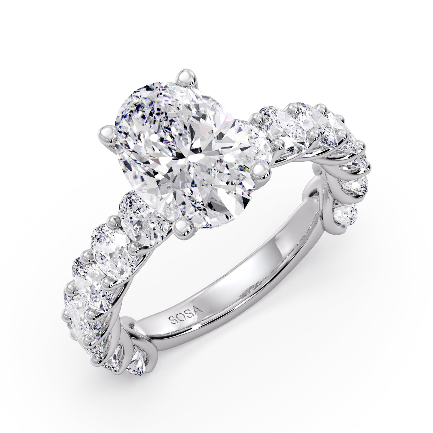 Oval diamond set in my infinite oval band setting