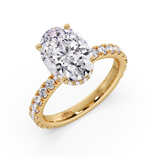oval diamond set in my pave/hidden halo setting