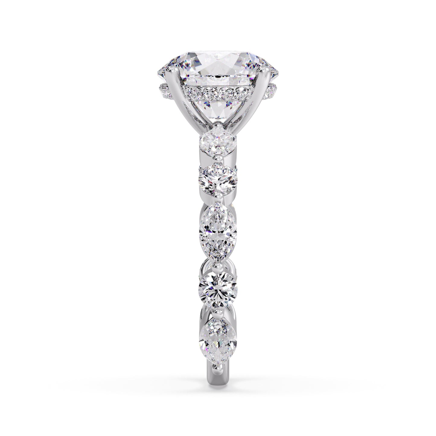 3 carat round, Round/Marquise setting