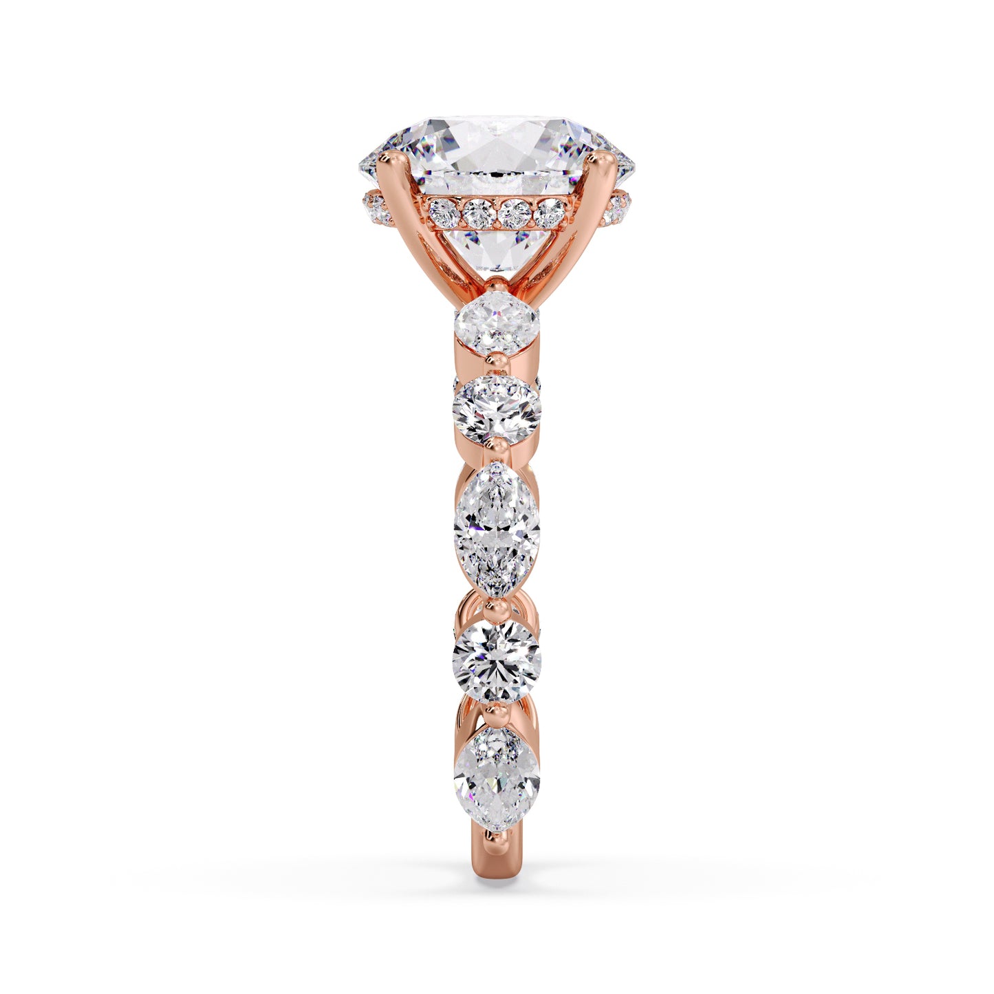 3 carat round, Round/Marquise setting