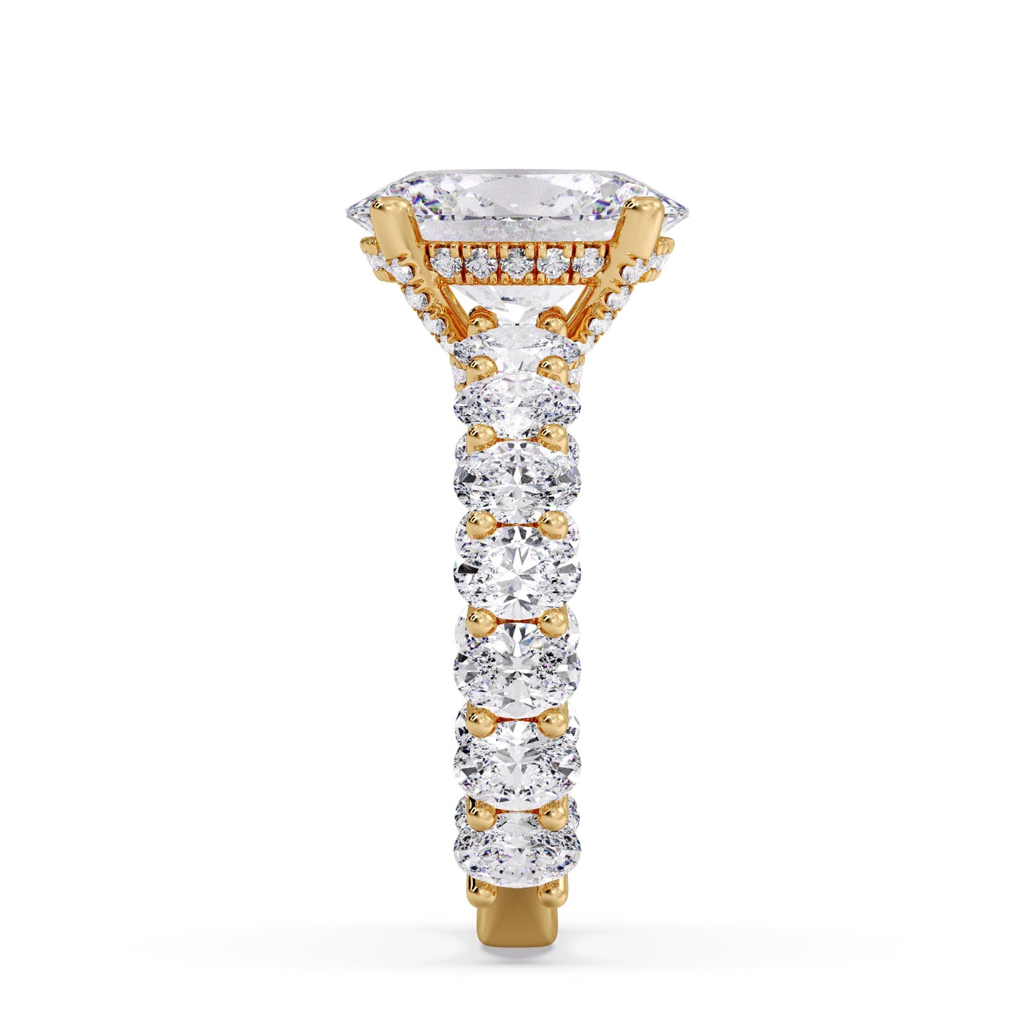 Oval diamond set in my infinite oval band setting