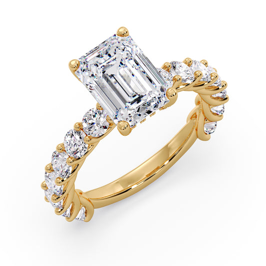 3 Carat Emerald cut infinite setting
