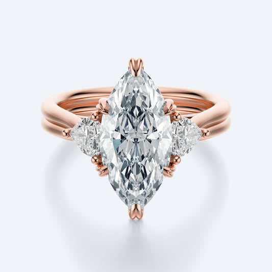 3 Carat Marquise crown of hearts setting