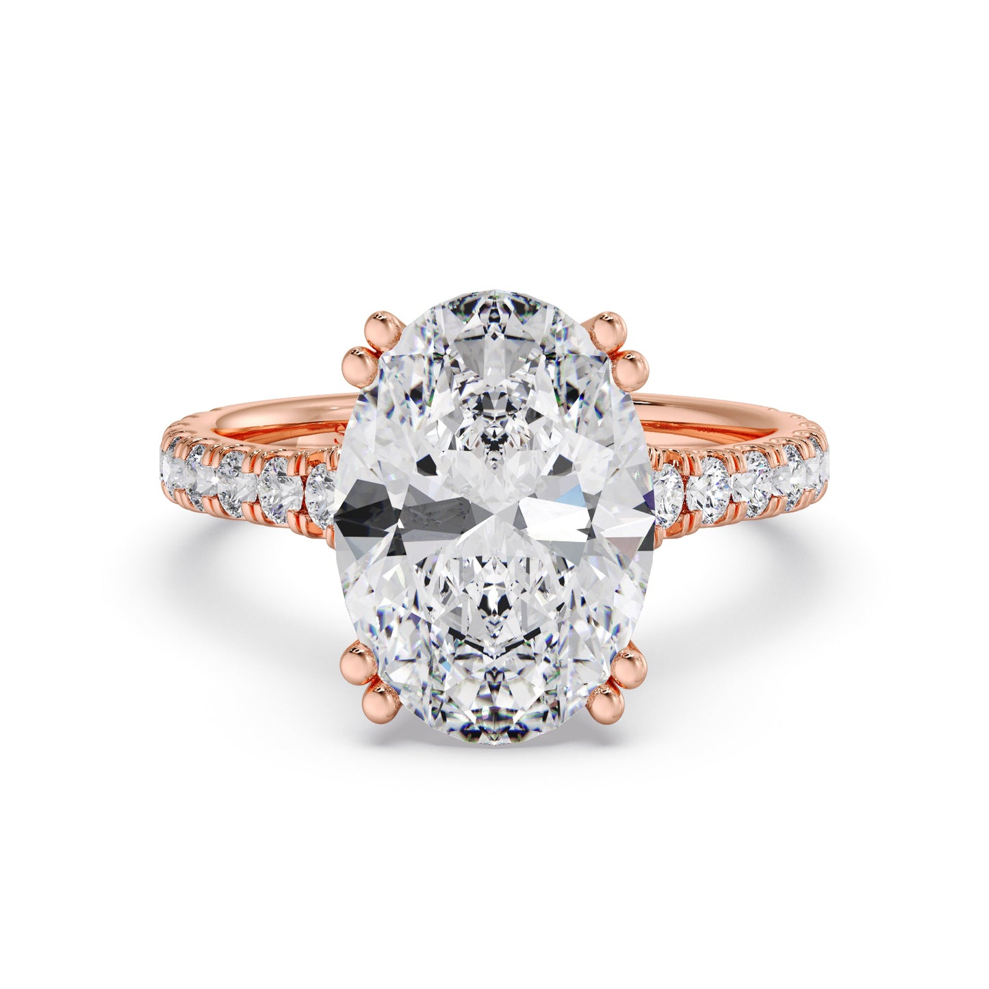 Oval diamond center in the luna sol setting