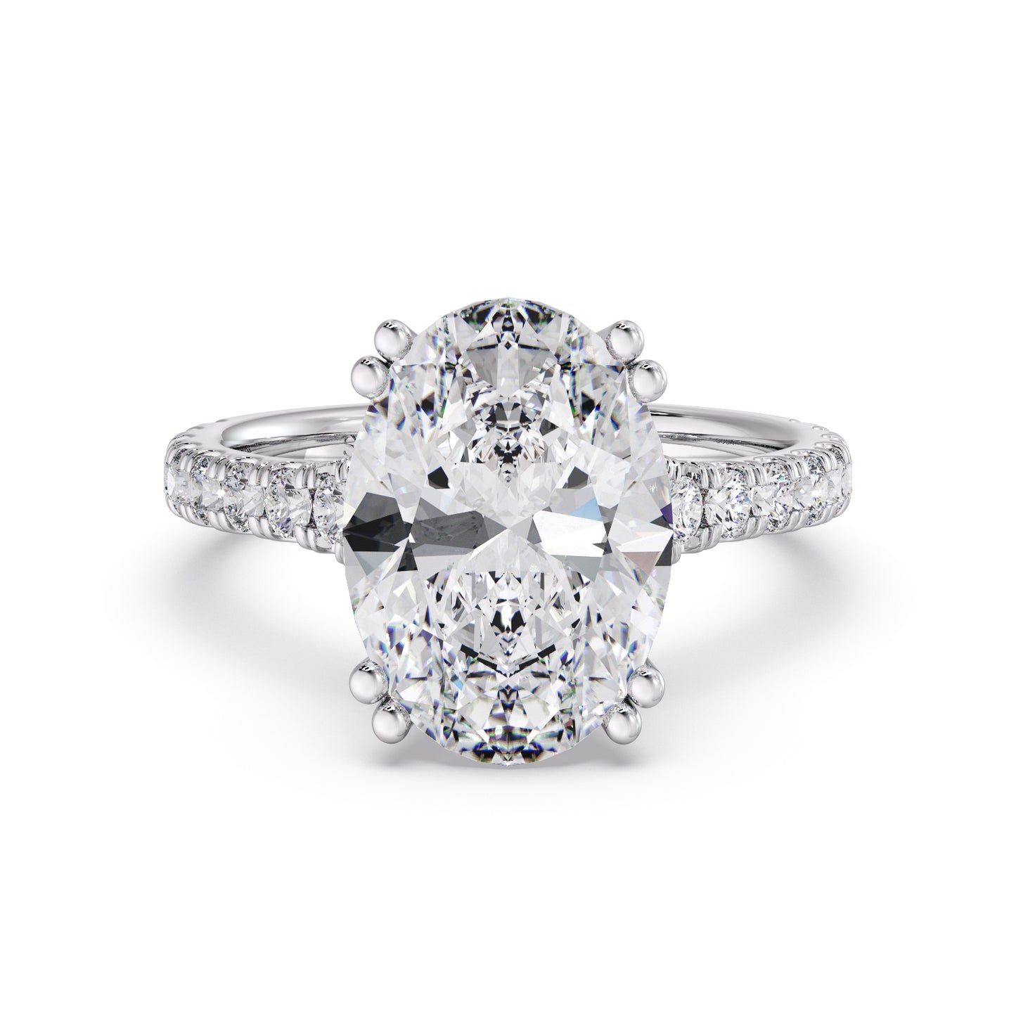 Oval diamond center in the luna sol setting
