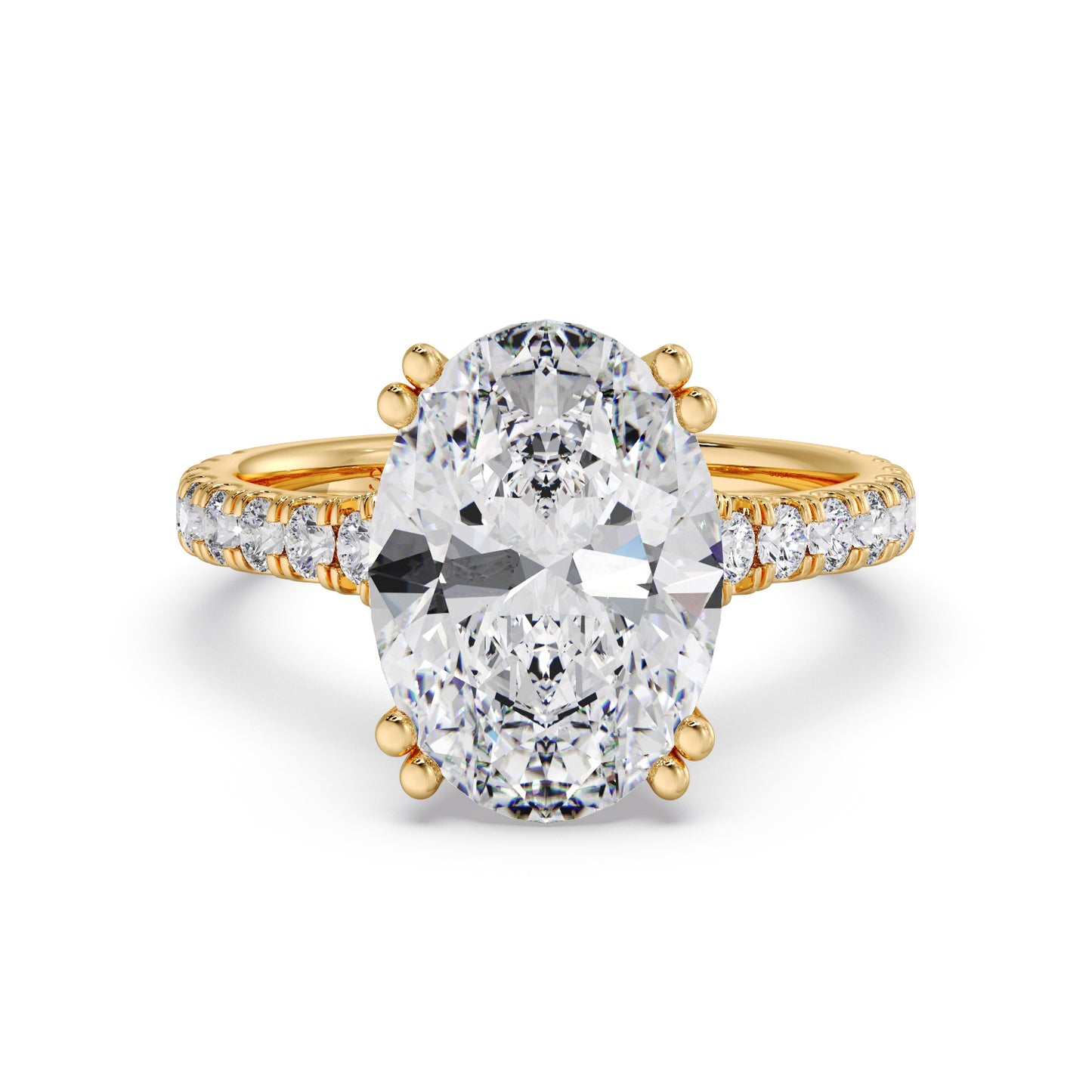 Oval diamond center in the luna sol setting