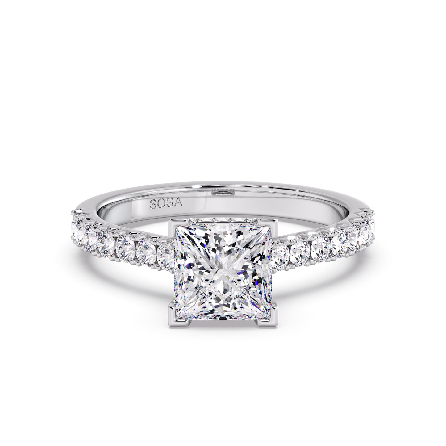Princess cut luna setting