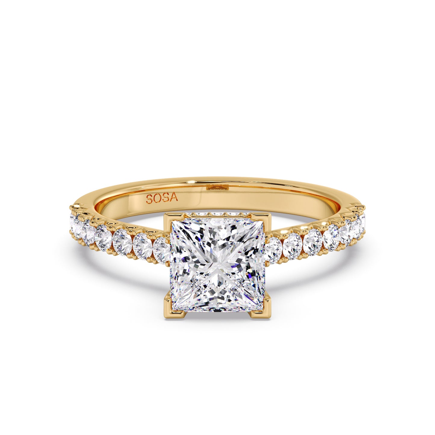 Princess cut luna setting