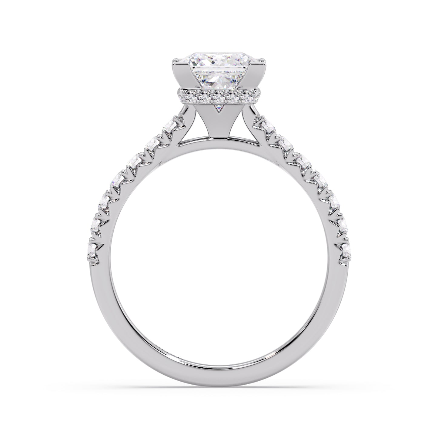 Princess cut luna setting