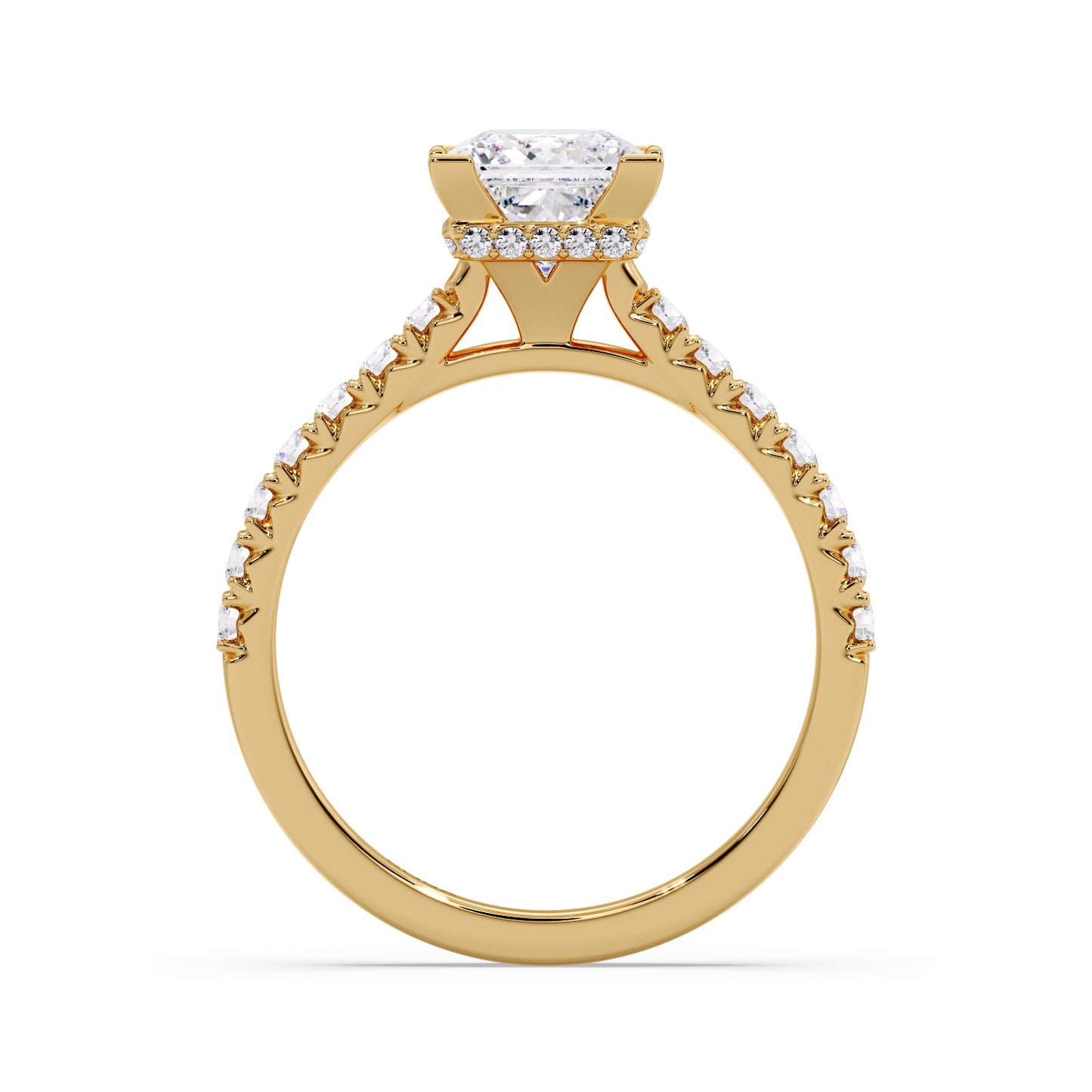 Princess cut luna setting