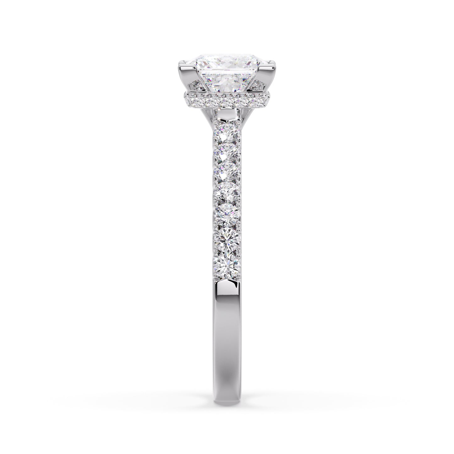 Princess cut luna setting