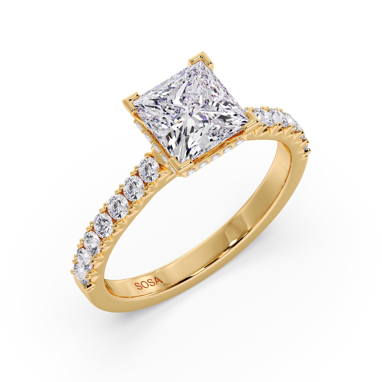 Princess cut luna setting