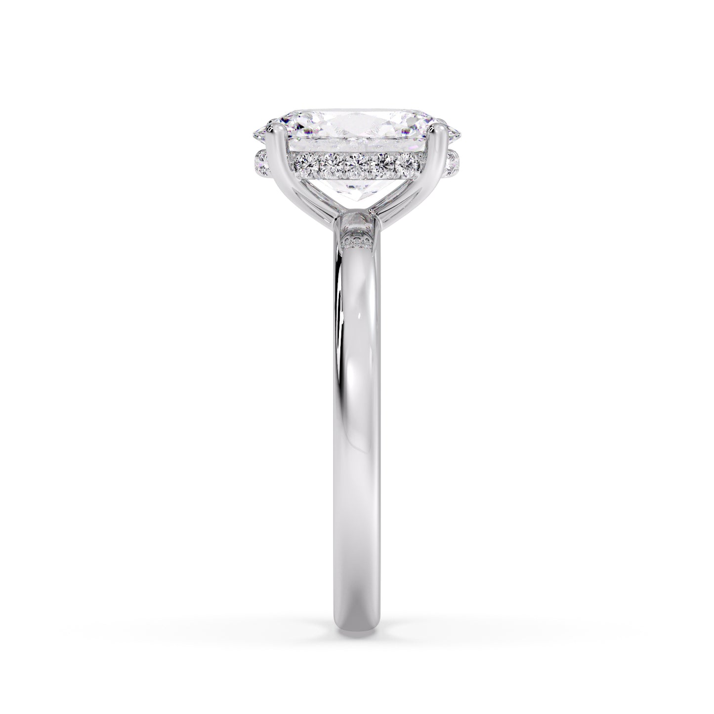 Oval diamond in a Solitaire setting 2.3mm band
