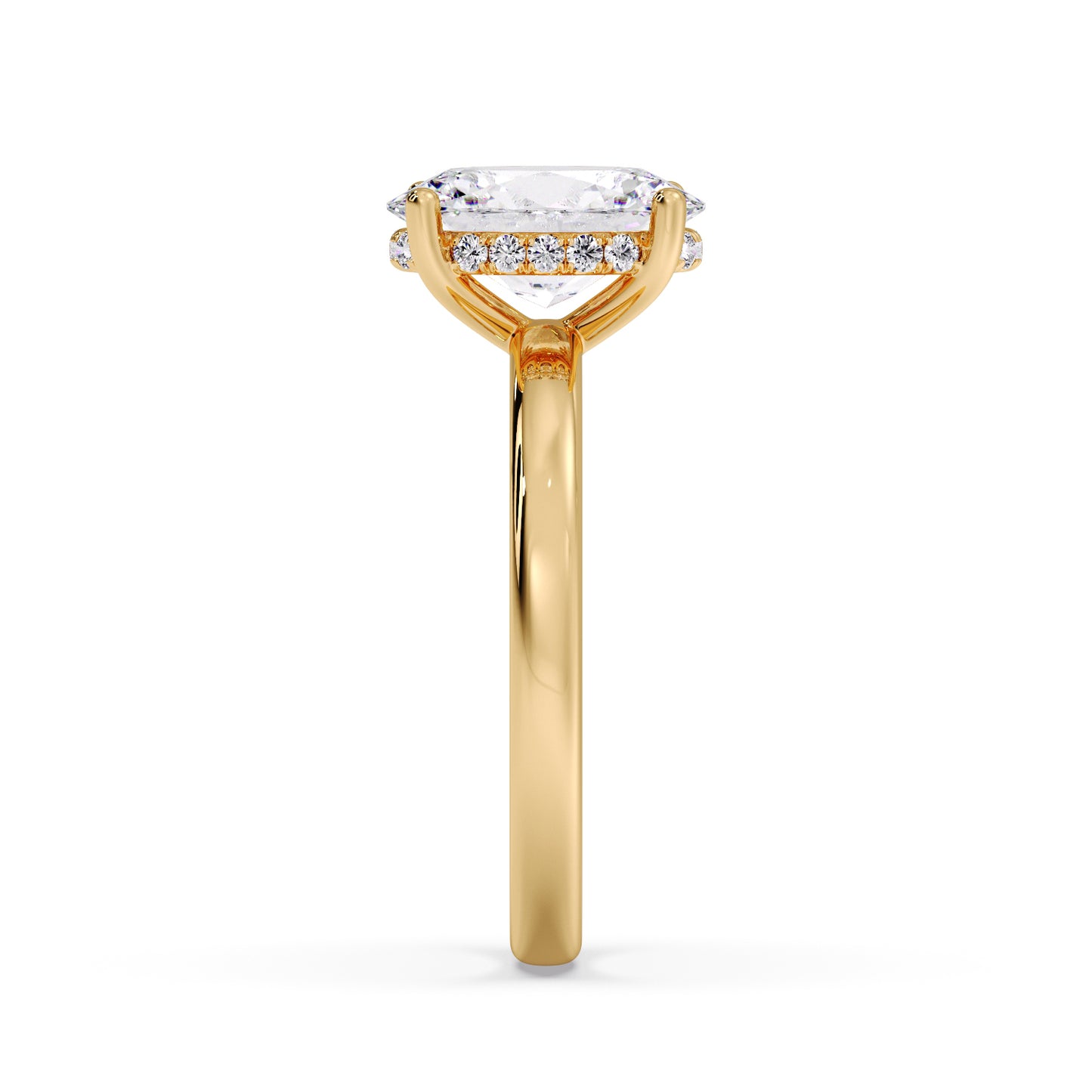 Oval diamond in a Solitaire setting 2.3mm band