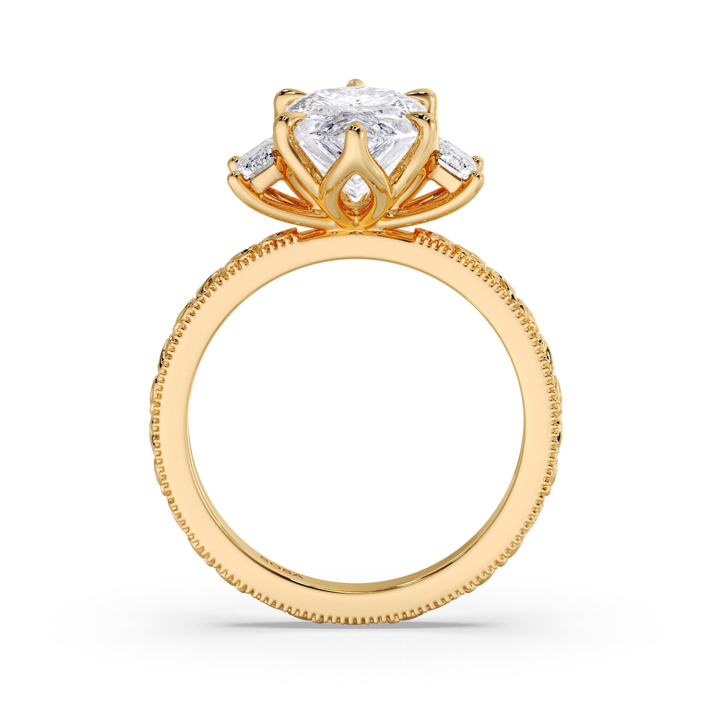 Dutch-Marquise, Emerald engraved ring