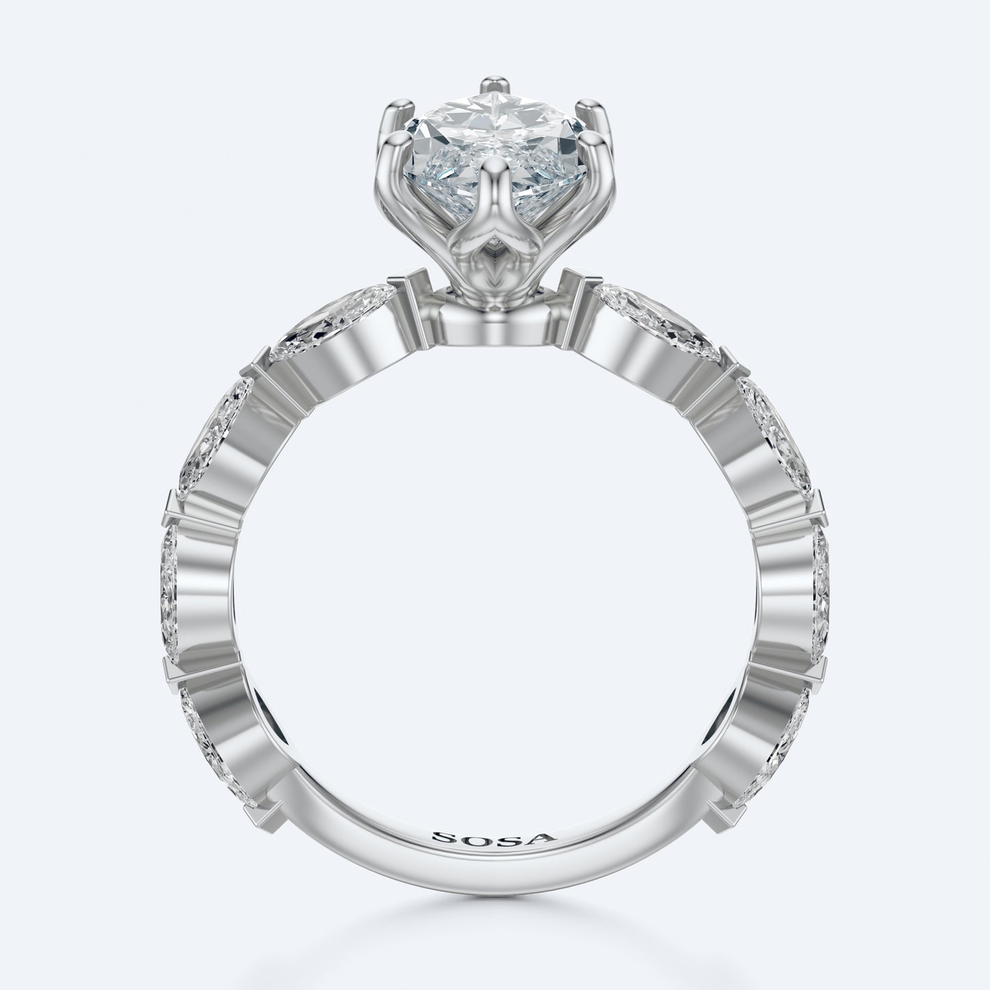 2 Carat marquise Vera Leaf setting