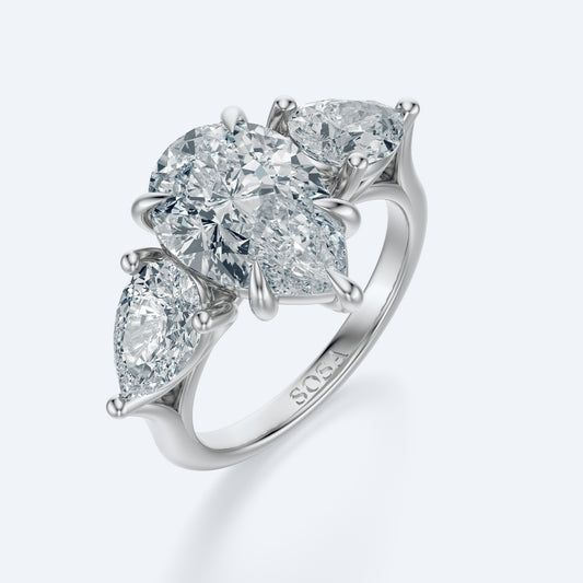 3 stone pear shape ring