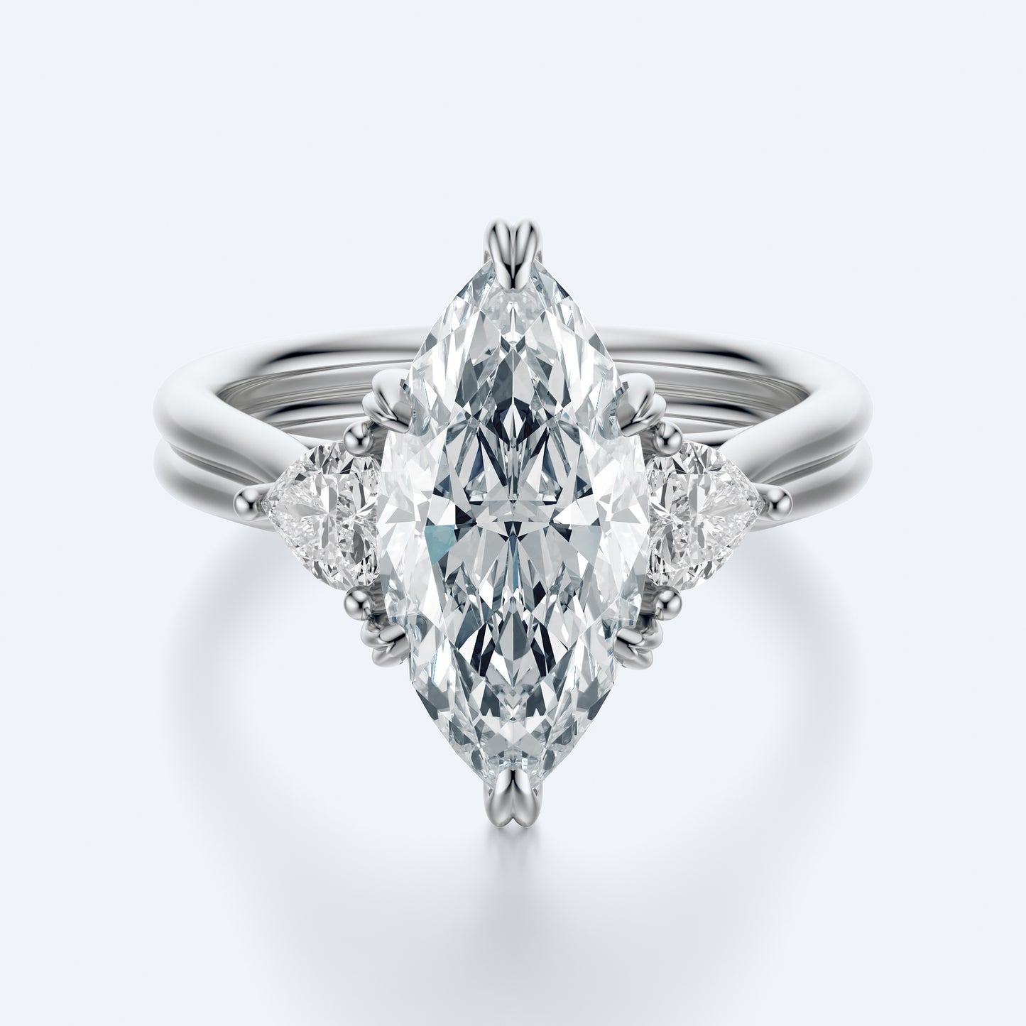 3 Carat Marquise crown of hearts setting