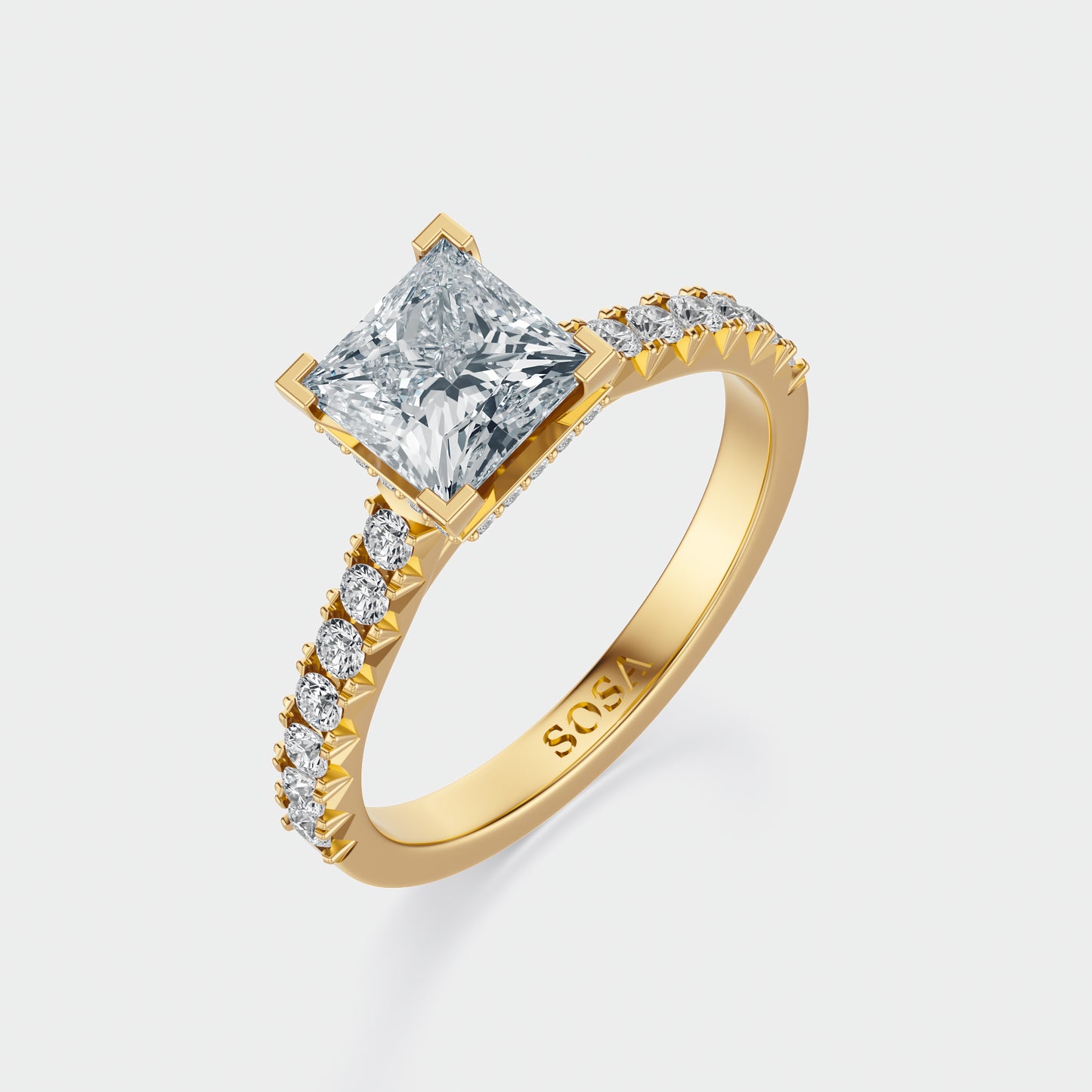1.5 Carat princess cut luna setting