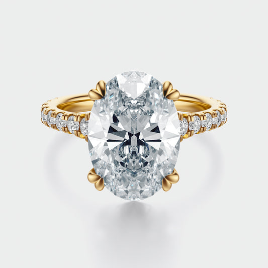 5 Carat Oval luna sol setting